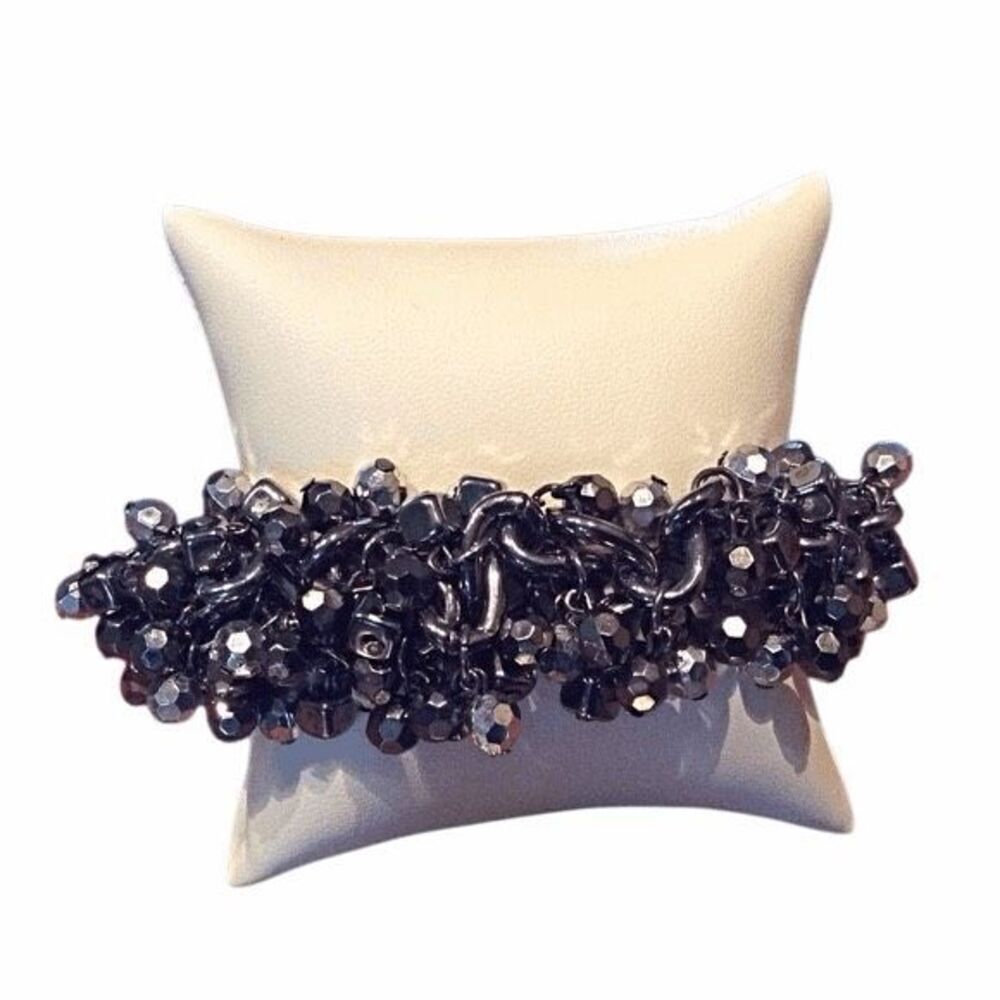 Boutique gunmetal beaded bracelet